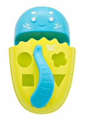Органайзер-сортер Roxy-Kids Dino, с полкой для игрушек и банных принадлежностей, зеленый
