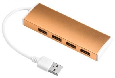 USB-концентратор GreenConnect GCR-UH214BR, разъемов: 4, бронзовый