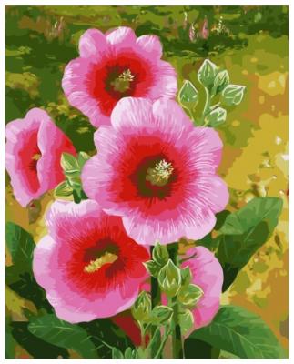 ВанГогВоМне Картина по номерам "Розовая мальва", 40х50 см (ZX 21502)