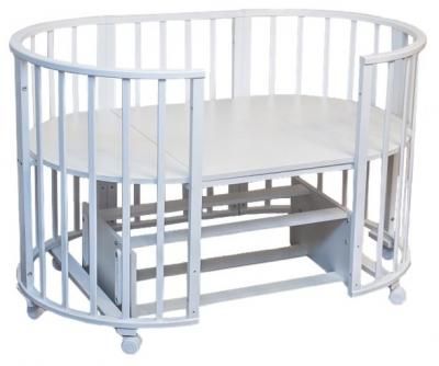 Кроватка Папа Карло 1/6 (трансформер), поперечный маятник белый
