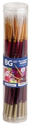 Набор кистей BG Art колонок, №2, круглая, короткая ручка, 30 шт. красный