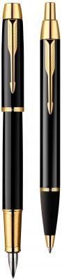 PARKER набор шариковая и перьевая ручки IM Metal, M, 2093215, синий цвет чернил, 2 шт.